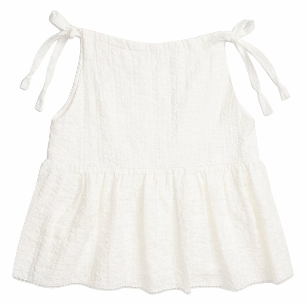 NWT ZIMMERMANN Kids Paradiso broderie anglaise cotton and silk-blend top, 1 year
